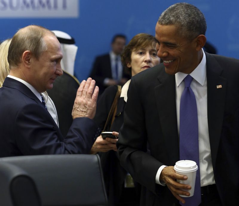 Vladimir Putin (vlevo) a Barack Obama. Vladimir Putin (vlevo) a Barack Obama.