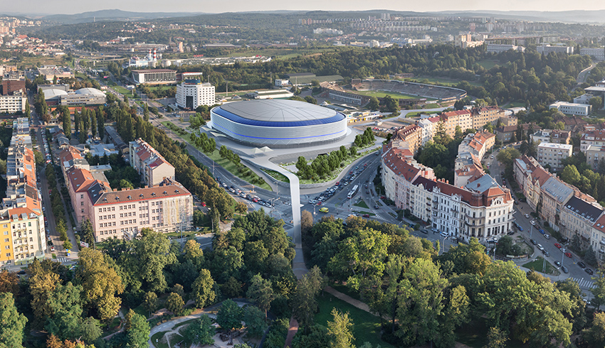 Vizualizace nového stadionu pro Kometu Brno.