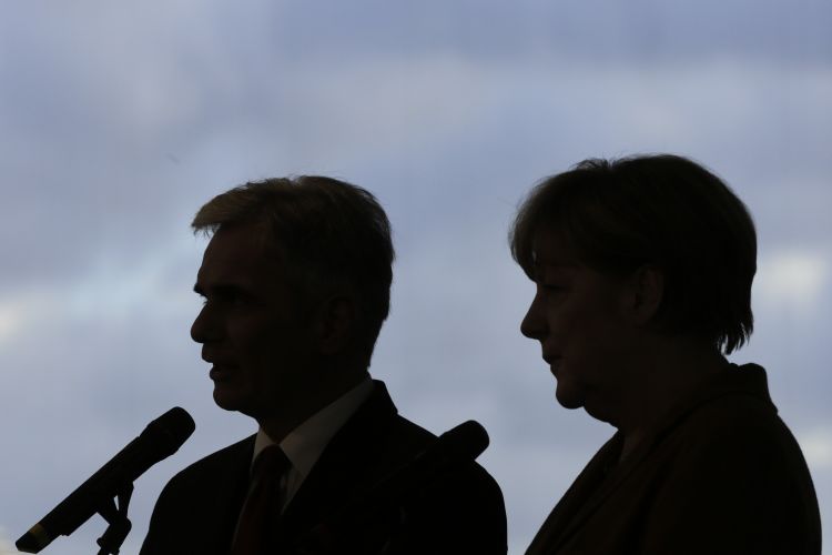 Angela Merkelová a Werner Faymann. 