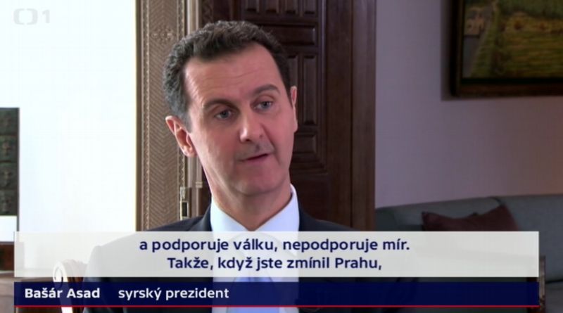 Asad v rozhovoru pro ČT. Asad v rozhovoru pro ČT.