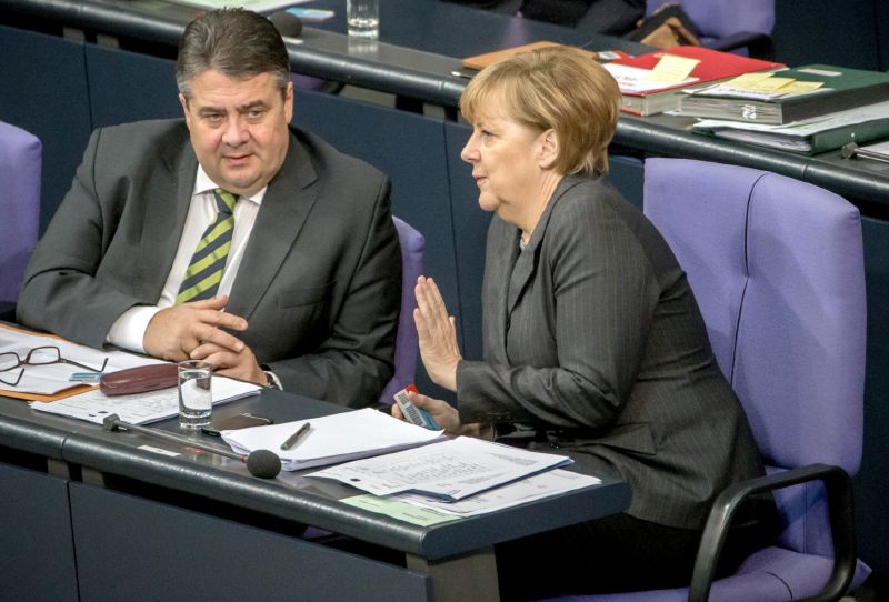 Německá kancléřka Angela Merkelová a vicekancléř Sigmar Gabriel.