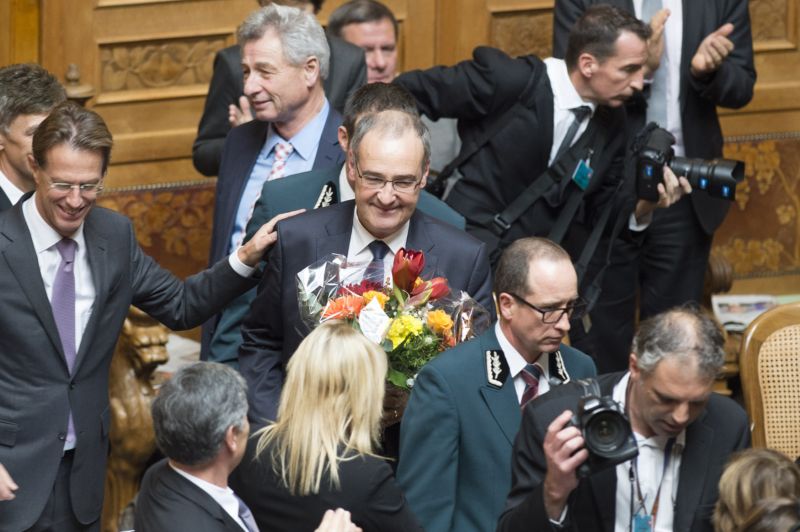 Nově zvolený švýcarský federální rada Guy Parmelin.
