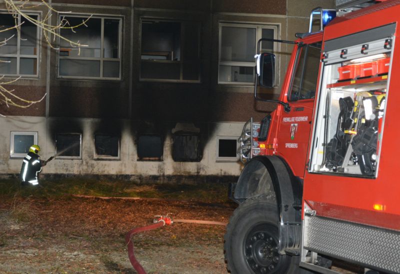 Požár azylového domu v Německu.