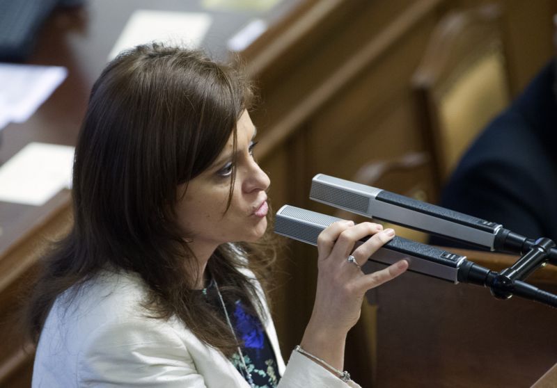 Předsedající Jaroslava Jermanová (snímek z roku 2014).