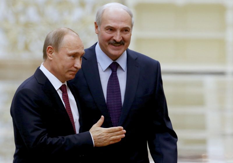 Vladimír Putin a Alexandr Lukašenko.