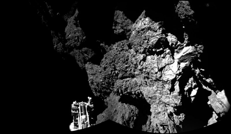 Snímek ze sondy Philae.