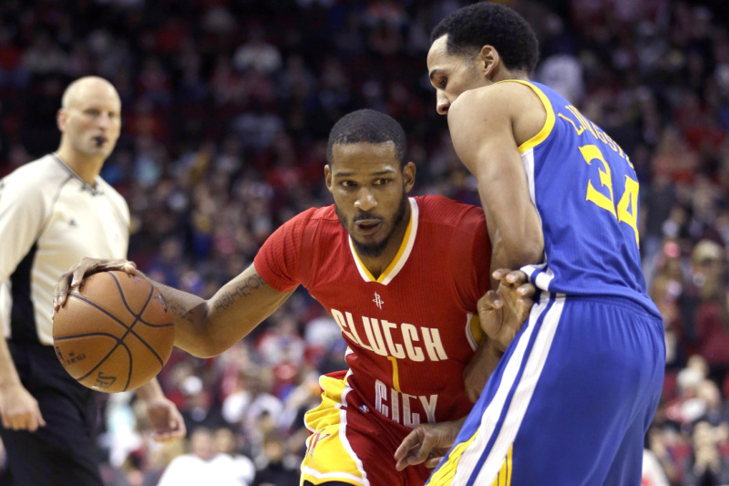 Utkání Golden State a Houstonu.