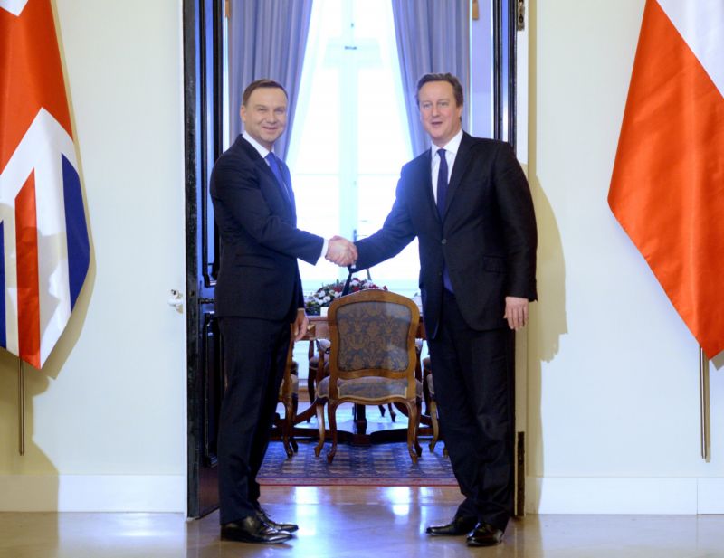 Polský prezident Andrzej Duda a David Cameron.