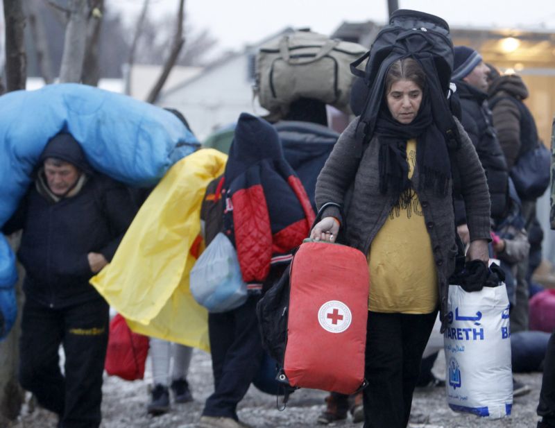 Migranti na hranicích.