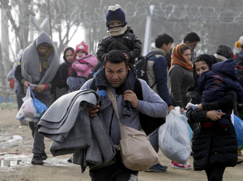 Migranti v Řecku.