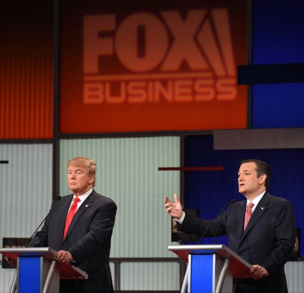 Kandidáti na prezidenta USA Donald Trump a Ted Cruz.