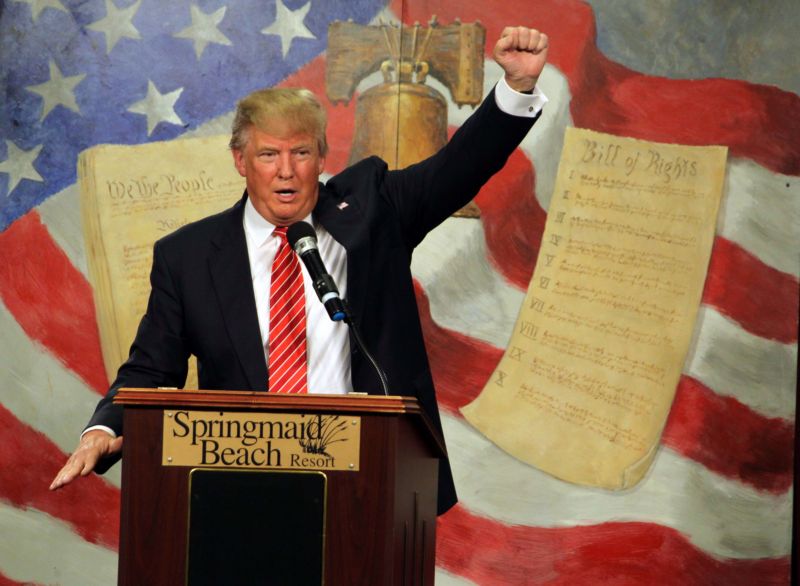 Republikánský prezidentský kandidát Donald Trump. Republikánský prezidentský kandidát Donald Trump.