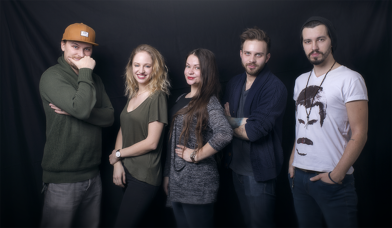 Zleva - Lukáš Kellner, Karolína Dostálová, Kateřina Krobová, Štěpán Svoboda, Karel Kříž