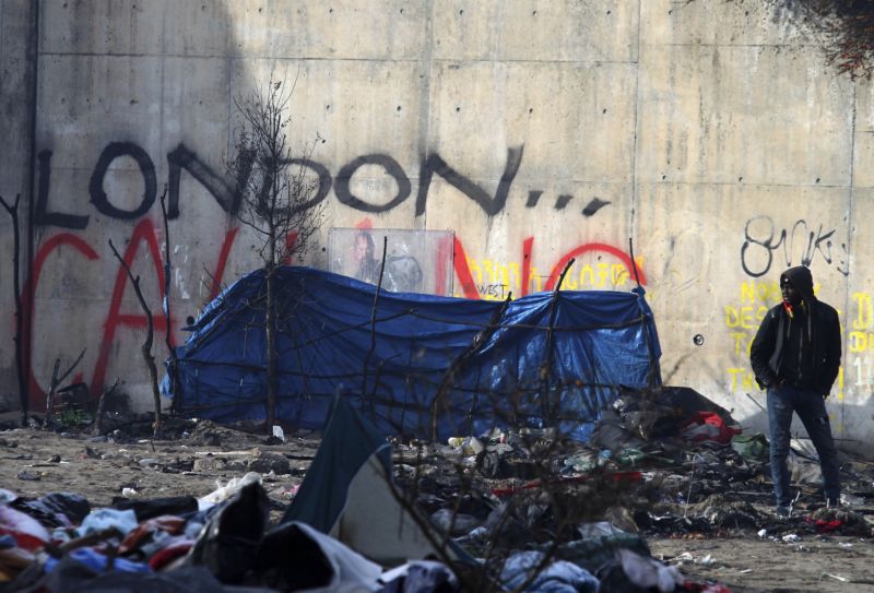 Tábor přistěhovalců ve městě Calais.