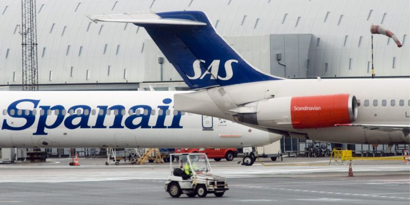 Letadla skandinávských aerolinek SAS.
