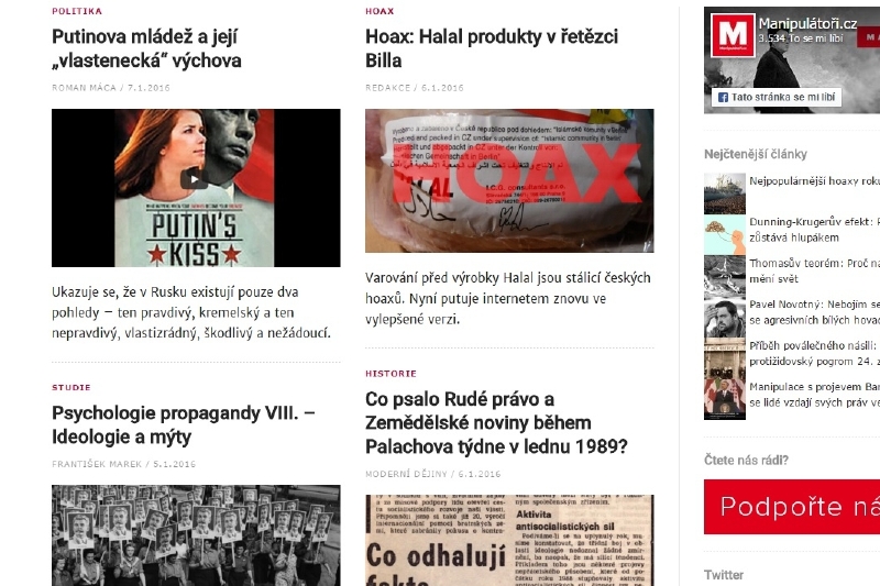 O odhalení manipulativních a smyšlených zpráv se snaží i některé weby. Patří mezi ně třeba Manipulátoři.cz.