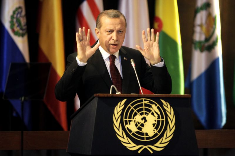 Turecký prezident Recep Tayyip Erdoga v Chile. 