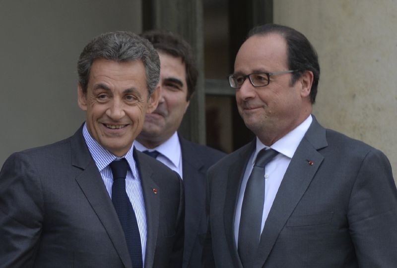 Nicolas Sarkozy (vlevo) a François Hollande.