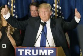 Republikánský prezidentský kandidát Donald Trump.
