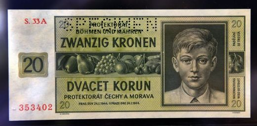 Na snímku je bankovka z roku 1944.