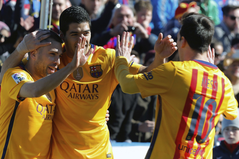 Radost fotbalistů Barcelony.