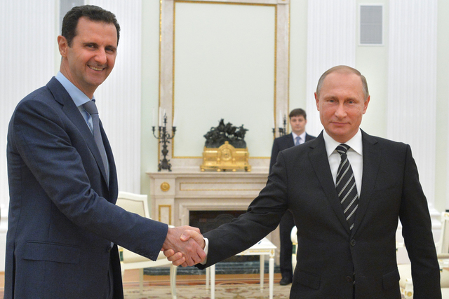 Bašár Asad (vlevo) a Vladimir Putin.