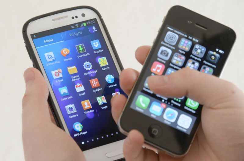 Samsung versus Apple. Samsung versus Apple.