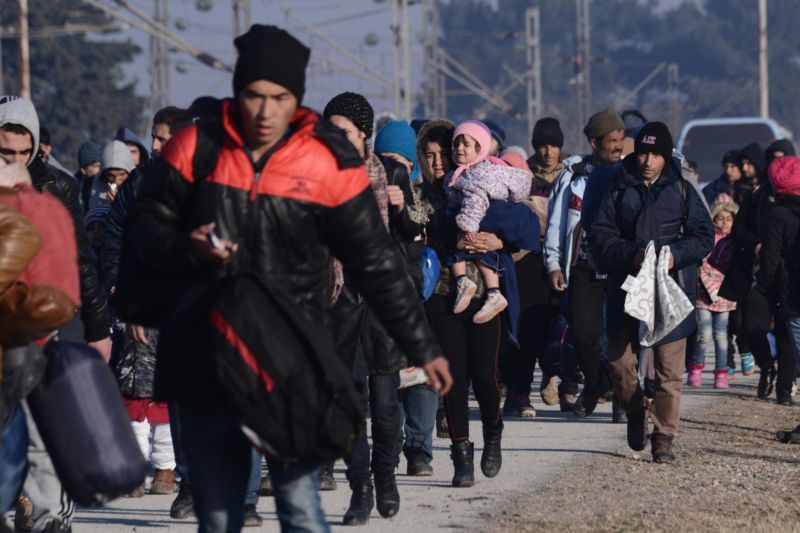 Migranti v Řecku.