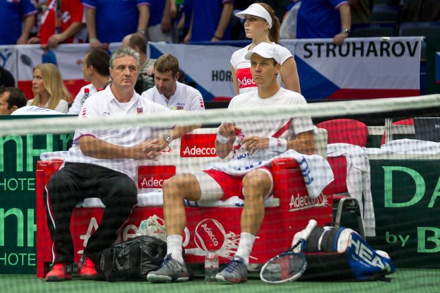 Tomáš Berdych a kapitán Jaroslav Navrátil.