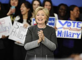 Demokratická kandidátka na post prezidenta Hillary Clintonová.