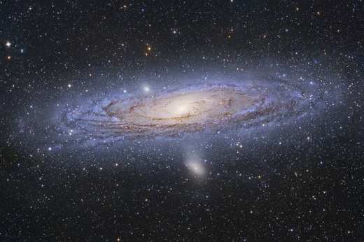 Galaxie v Andromedě - dvojče naší vlastní hvězdné soustavy.