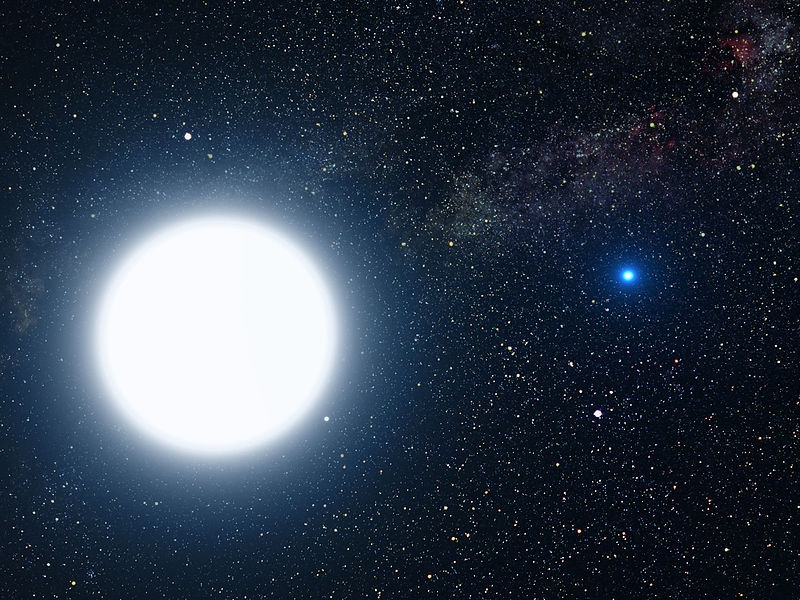 Sirus A a B, jak si je představuje kreslíř NASA. Tohle není vítězné astrofoto, to je uvnitř.