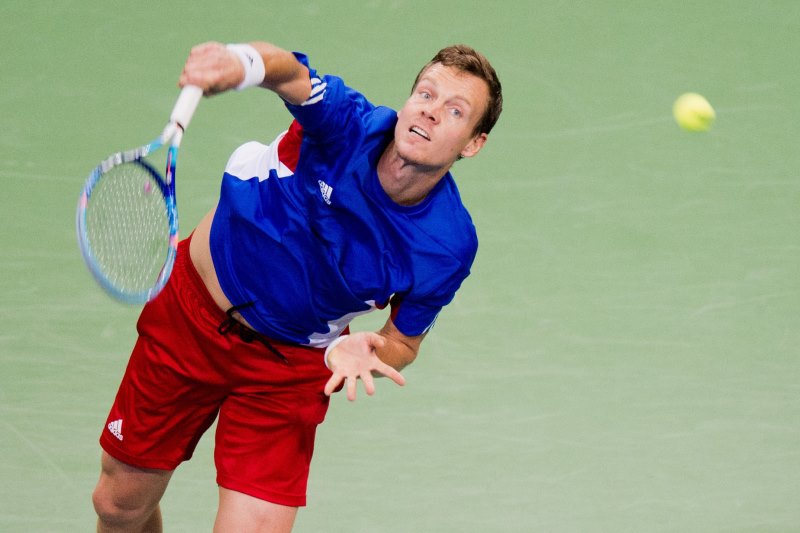 Tomáš Berdych začal s tréninkem. Tomáš Berdych začal s tréninkem.