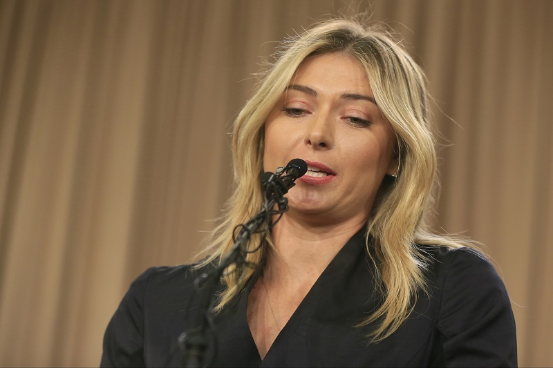 Obviněná Maria Šarapovová. 