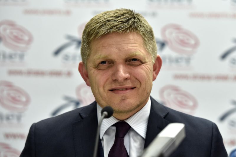 Robert Fico, předseda vítězné strany Směr - SD. Robert Fico, předseda vítězné strany Směr - SD.