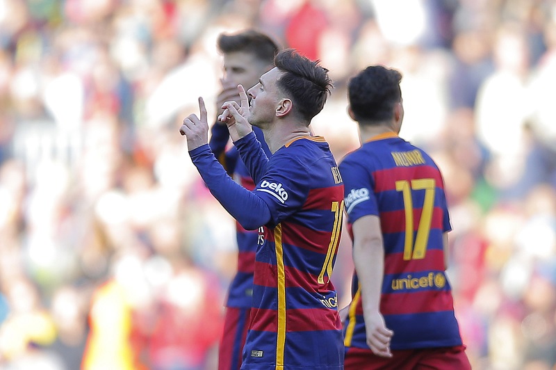 Radující se Lionel Messi. 