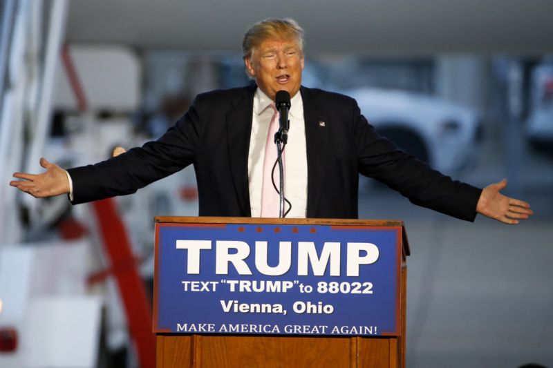 Republikánský prezidentský kandidát Donald Trump.