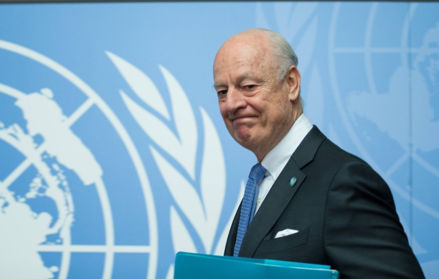 Zmocněnec OSN pro Sýrii Staffan de Mistura.