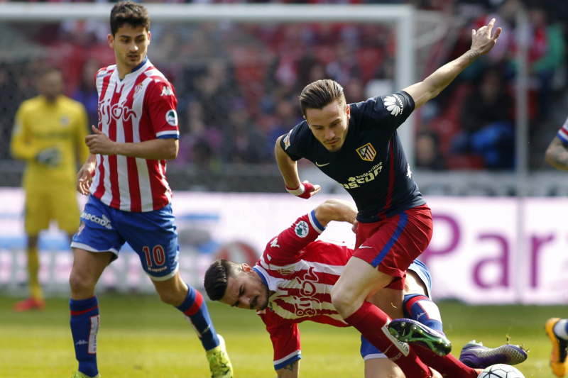Utkání Atlética v Gijónu.