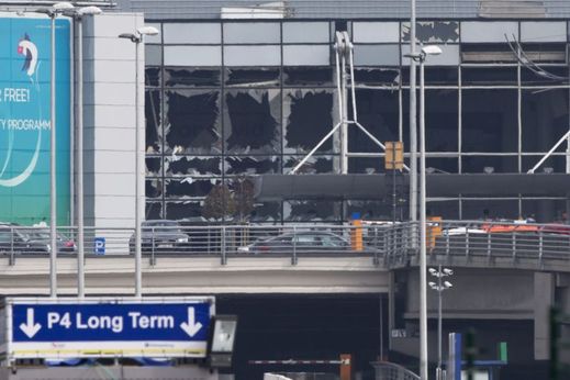 Letiště Zaventem po explozích.