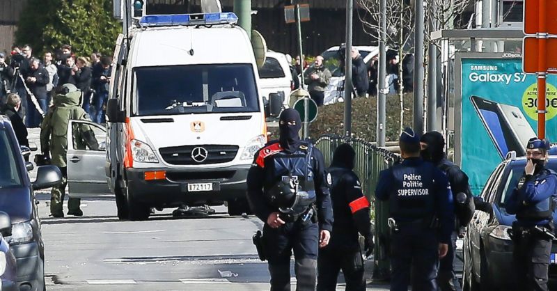 Policejní zásah v Bruselu (ilustrační foto).
