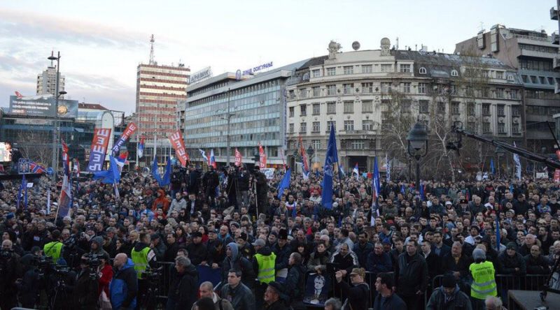 Protest v Bělehradě. Protest v Bělehradě.