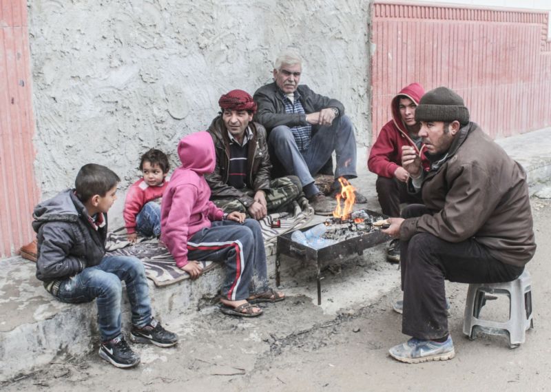 Obyvatelé zničeného syrského města Kobani.
