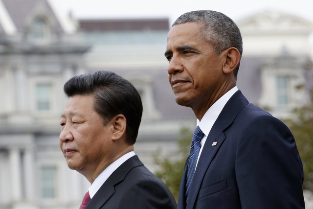 Americký prezident Barack Obama a jeho čínský protějšek Si Ťin-pching. 