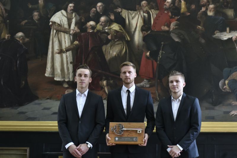Sparťané Martin Frýdek, Radek Kováč a Josef Šural (zprava).