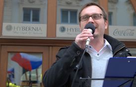 Předseda Národní demokracie Adam B. Bartoš.