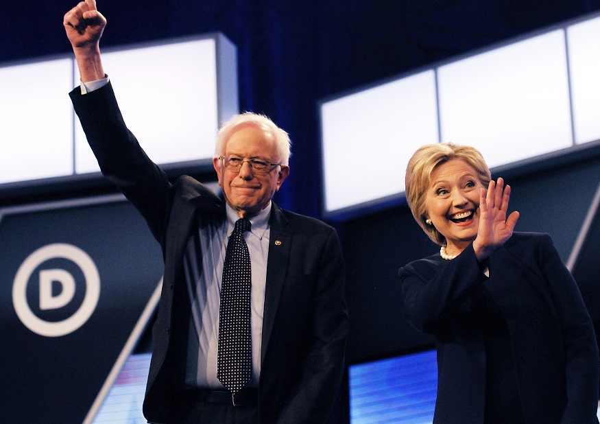 Bernie Sanders a Hillary Clintonová.