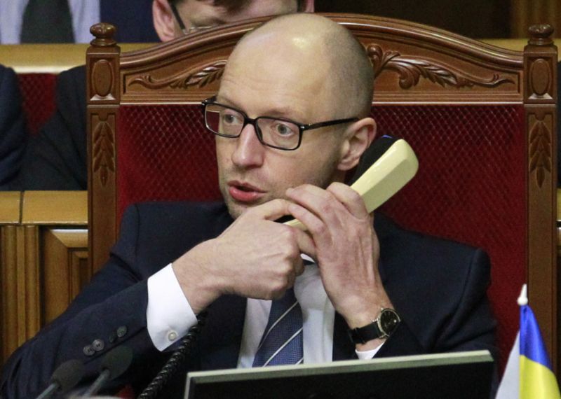 Dosavadní předseda vlády Arsenij Jaceňuk.
