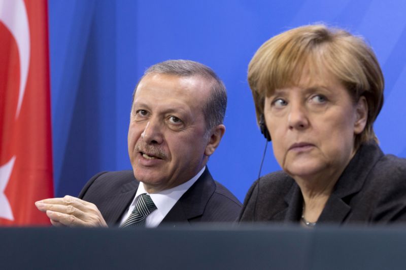 Turecký prezident Erdogan a německá kancléřka Merkelová.