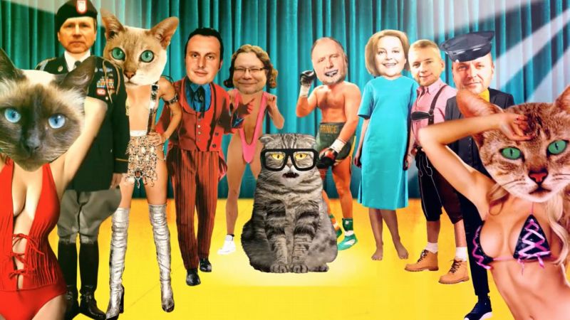 V animovaném klipu se spolu s kocourem objeví řada známých osobností.